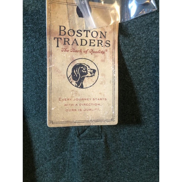NWT Boston Traders Mens Long Sleeve Shirt  Pull Over Medium Green Heather - Picture 4 of 8